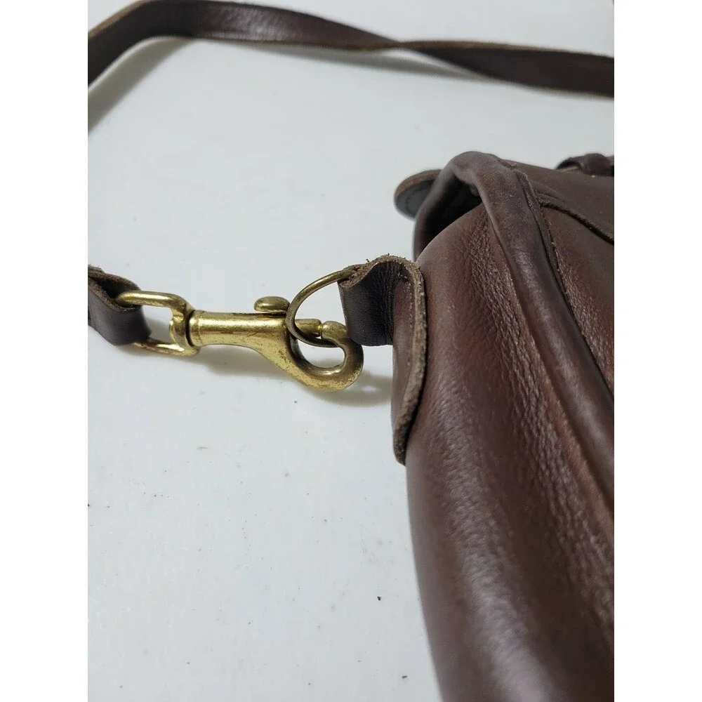 Vintage COACH 9870 Court Shoulder Bag Purse Chocolate Brown Leather Turn Lock - Picture 11 of 16